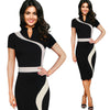 Vfemage Womens Vintage Contrast Colorblock Slimming Wear To Work Office Business Casual Party Pencil Sheath Bodycon Dress  2015