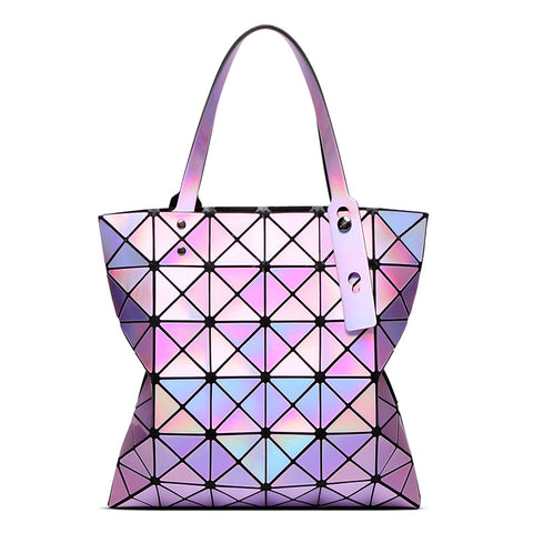 Laser Bright Geometry Diamond Handbag