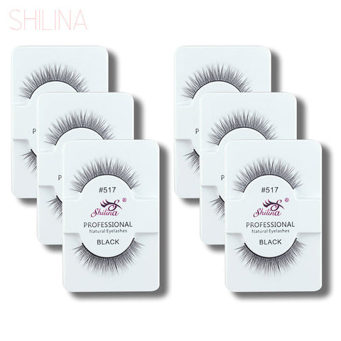 False Eyelashes 6 Pairs Handmade Fake Lashes Soft Natural Long Eye Lashes Extension Professional Makeup