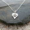 Dog Paw Print Heart Necklace for Women Spring Style Animal Pet Puppy  Palm Paw Mark Print Necklace Party Gifts