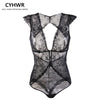 CYHWR 2016 New transparent lace sexy hollow vest deep V Teddy hot shapers panty shaper