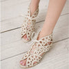 Big Size 31-43 Fashion Cutouts Lace Up Women Sandals Open Toe Low Wedges Bohemian Summer Shoes Beach shoes women AA516