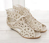 Big Size 31-43 Fashion Cutouts Lace Up Women Sandals Open Toe Low Wedges Bohemian Summer Shoes Beach shoes women AA516