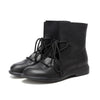 Whensinger 2016 Women Shoes Spring Female Patent Leather Fashion Boots Solid Lace-Up Handmade Vintage Elegant 7889