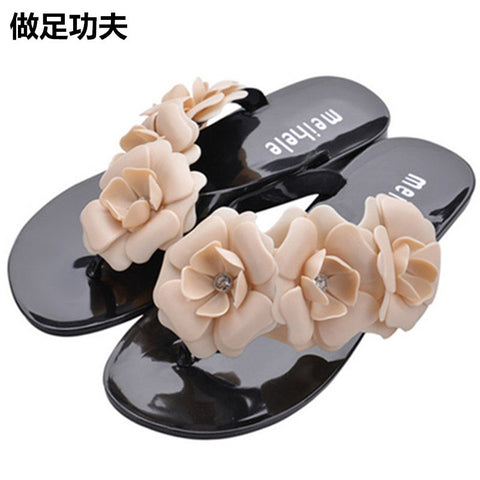 New Fashion Summer Women Sandals Flat Bling Bling Sandals Slippers For Women  Solid Slip on Casual Slides Plus Size