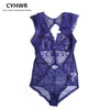 CYHWR 2016 New transparent lace sexy hollow vest deep V Teddy hot shapers panty shaper