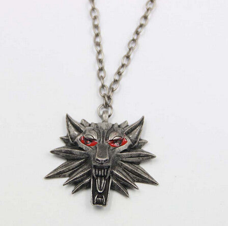 Pendant Wizard Witcher 3 Medallion Pendant Necklace Wolf Head Necklace U Pick Color Halloween Necklace & Pendants