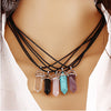 Natural Quartz turquoise Agate Amethyst stone pendant necklace